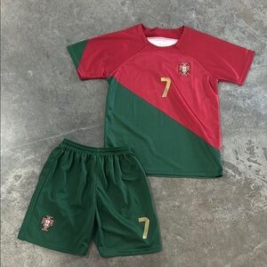 Kids Red and Green Sports Jersey Set